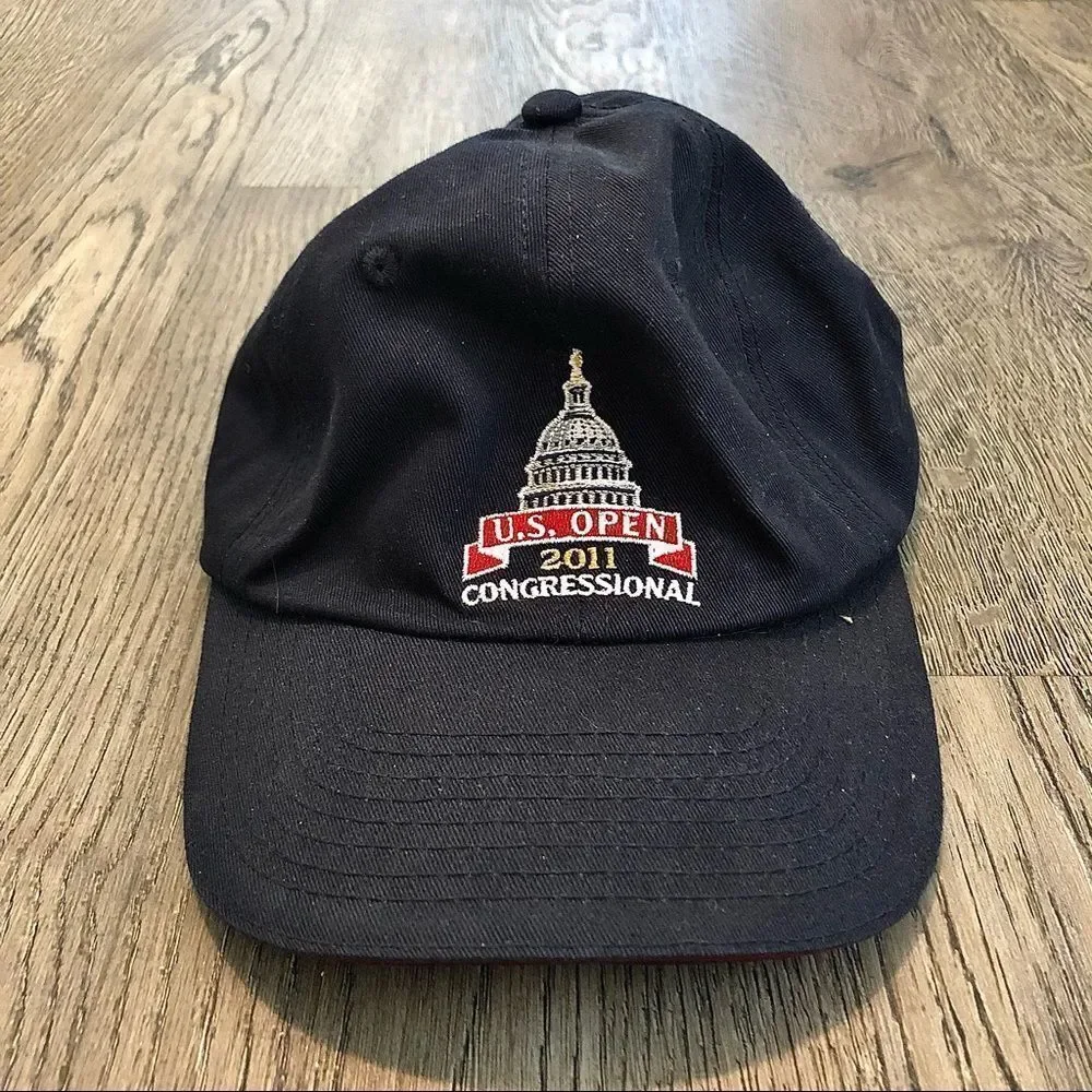 Usga 𝅺2011 Us Open Congressional Usga Member Golf Hat Cap Black Adjustable